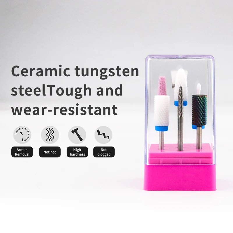 7 шт./кор. сверло набор сверла для ногтей Керамика Вольфрам гель маникюрный