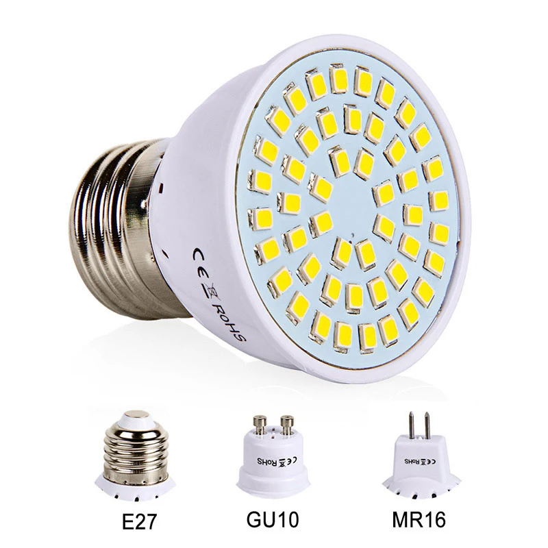 

E27 LED Bulb GU10 LED Lamp 220V SMD 2835 MR16 Spotlight 48 60 80LEDs Warm White Cold White Lights for Home Decoration Ampoule