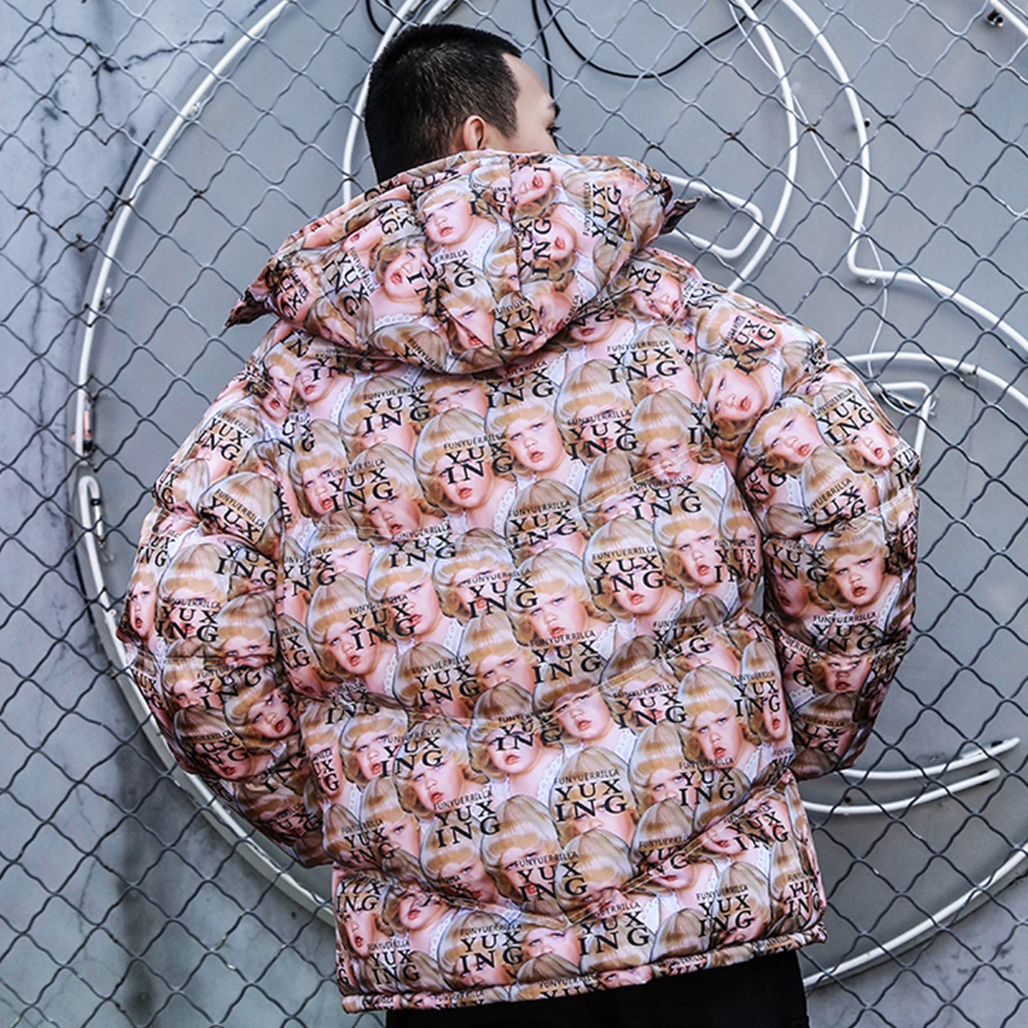 Aelfric Eden Мужская Толстая парка с принтом в стиле хип-хоп Повседневная Теплая