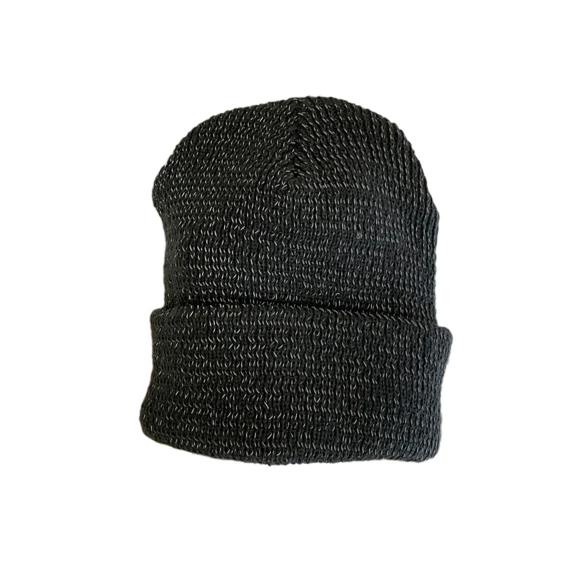 

Warm Women's Reflective Beanie Hat Black Grey Winter Autumn Knitted Hat Czapka Zimowa Sombreros De Mujer Chapeau Femme