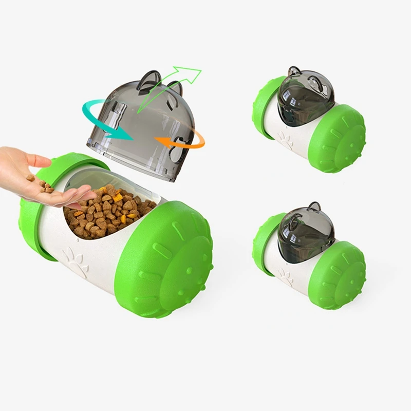 

5 Colors Pet Cat Toy Dog Food Leakage Ball Toys Interactive Pet Tumbler Puzzle Slow Pets Dogs Interactive Rocking Ball Dogs Toys