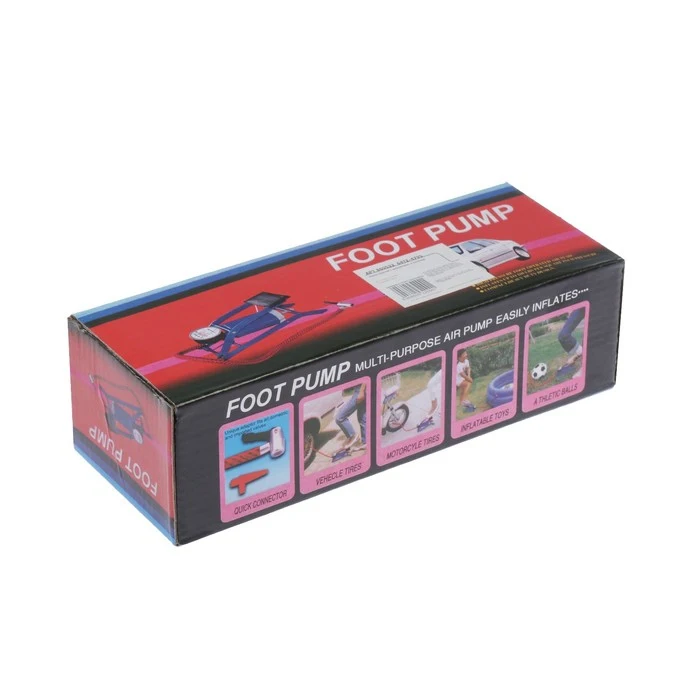 Насос ножной с манометром 1 цилиндр | Спорт и развлечения