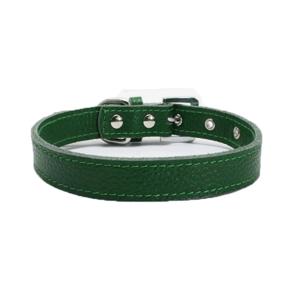 Ошейник из мягкой кожи для собак регулируемый поводок щенков и кошек 6 цветов