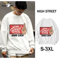 good luck teenage letter print mens sweatshirts japan casual pattern sportswear harajuku teens boys streetwear oversize hoodie