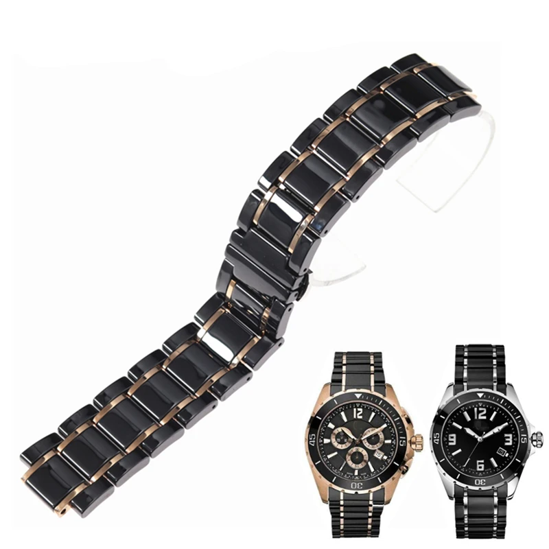 

Luxury ceramic strap 24mm for GUESS GC ceramic watch bracelet bracelet black white light plus stainless steel ceramic watch band