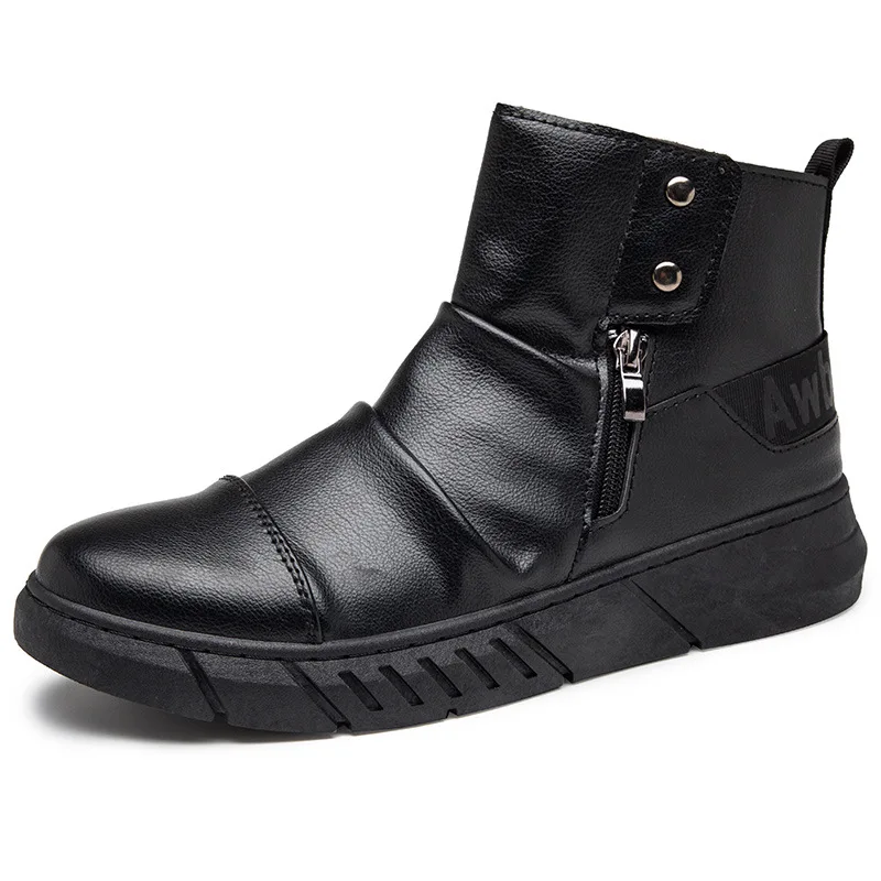 Mazefeng Brand New Boots Men Casual Shoes Zipper Side Comfortable Waterproof Autumn Men's Shoe Size 39-44 | Обувь