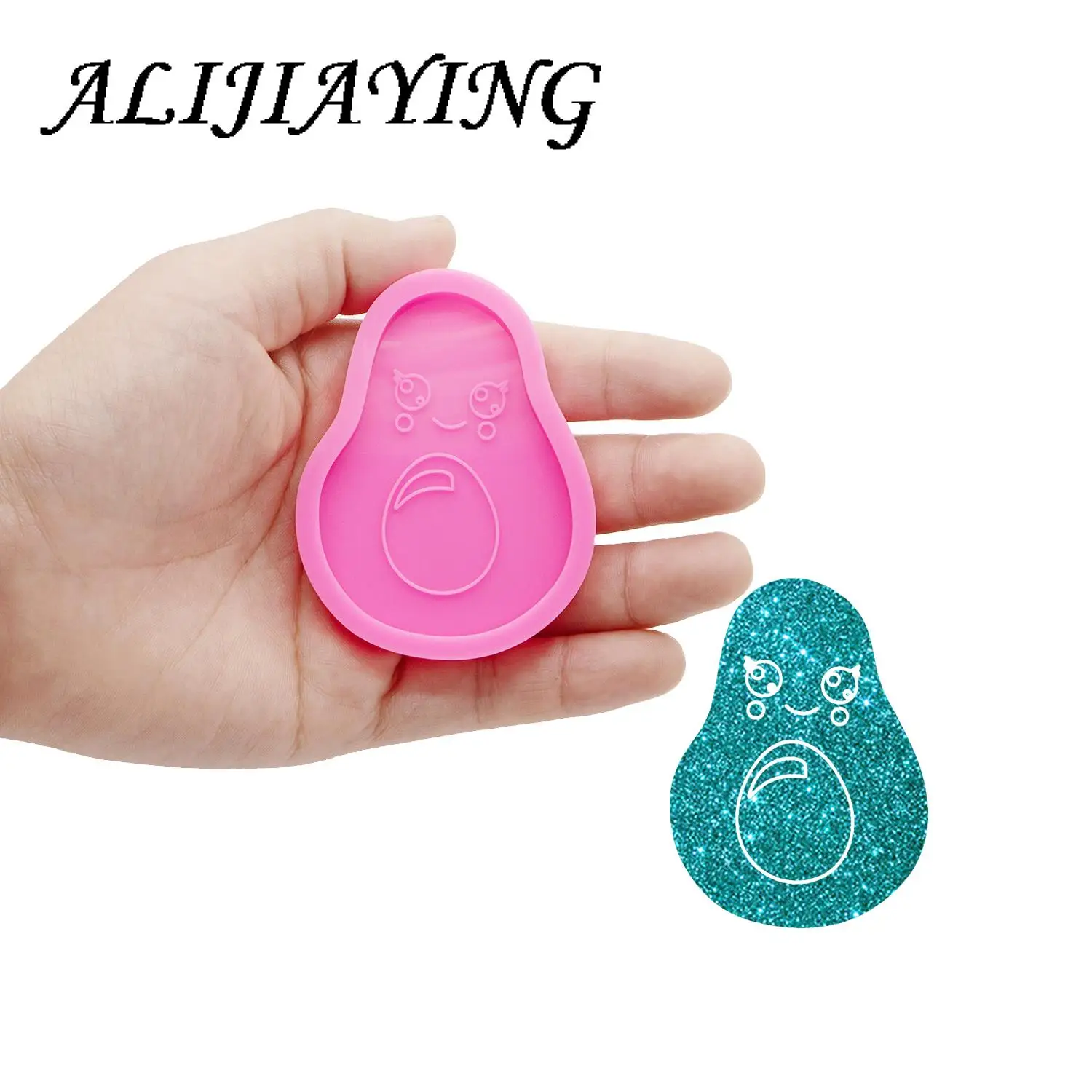 

Блестящий силиконовый авокадо пресс-форм для брелок-подвеска-смолы изготовления пресс-форм для дорожки-diy для формы для эпоксидной смолы дл...