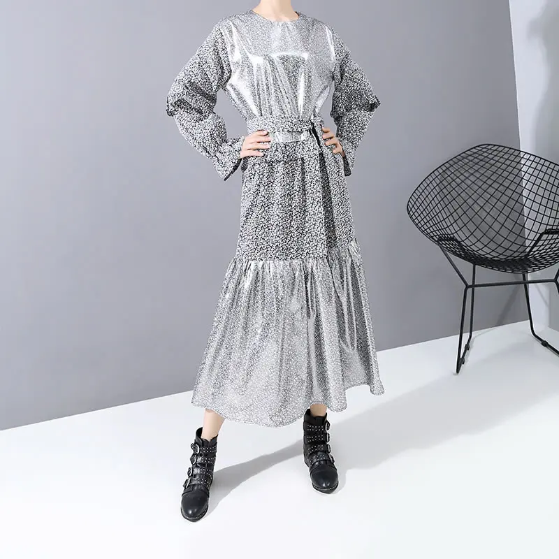 XITAO 2020 Ранняя весна новое женское платье с круглым вырезом в виде листьев лотоса