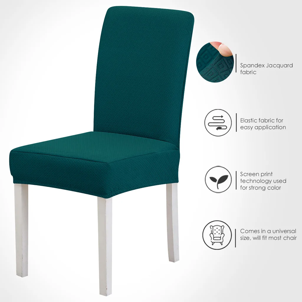 Жаккардовые чехлы на стулья однотонный чехол стул эластичный для столовой housse de chaise|Чехлы стулья| |