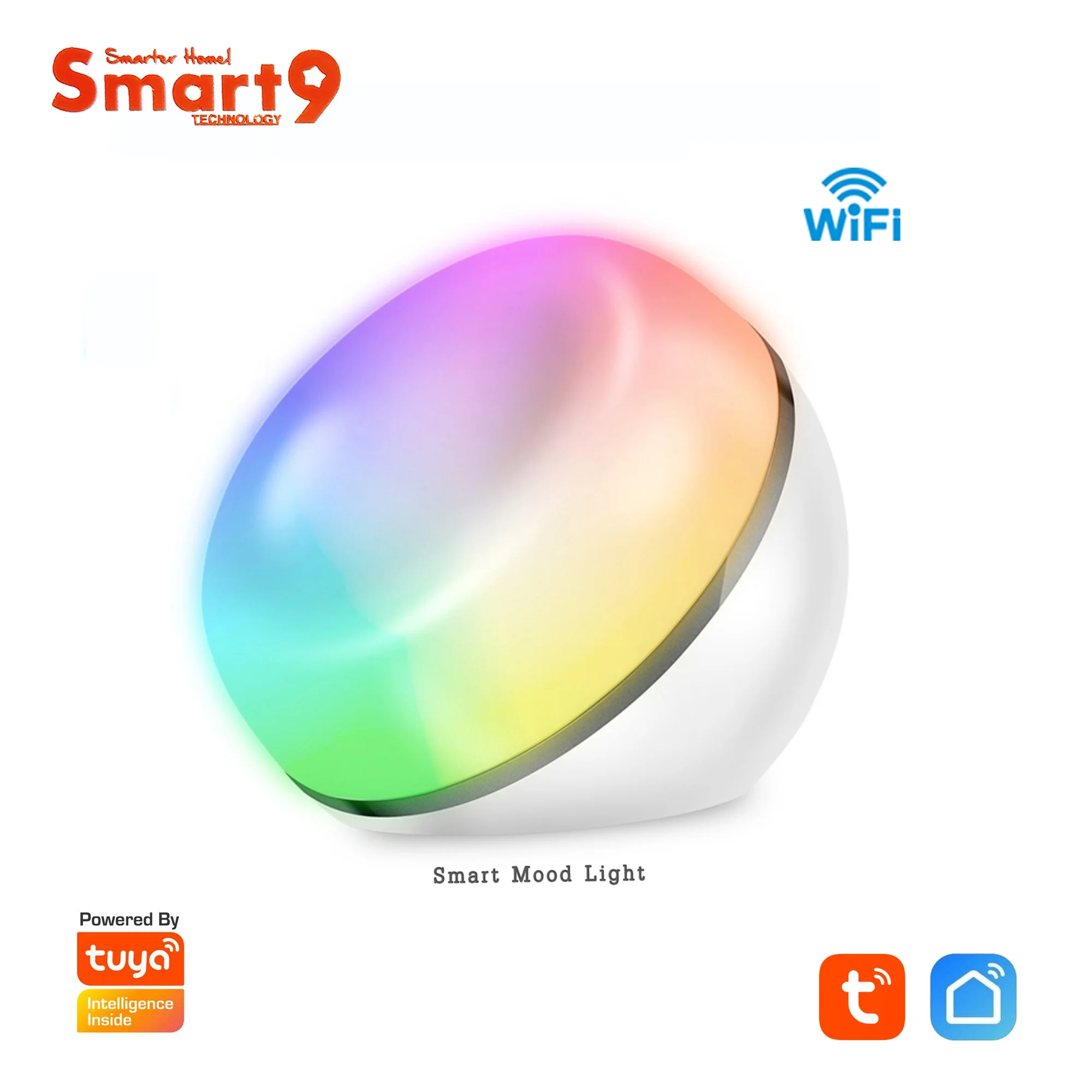 Умный светильник Smart9 с Wi Fi работает приложением Smart Life функцией пробуждения