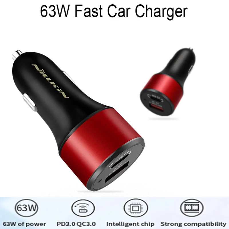 65 Вт PD3.0 автомобильное зарядное устройство USB Quick Charge 3 0 nillkin Type C PD быстрое для