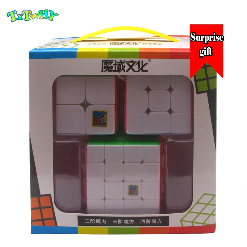Moyu MofangJiaoshi 2x2 3x3 4x4 набор магических кубиков для соревнований 3 шт. Набор для кубинга класса Невидимый волшебный куб 234 набор с подарочной коробкой