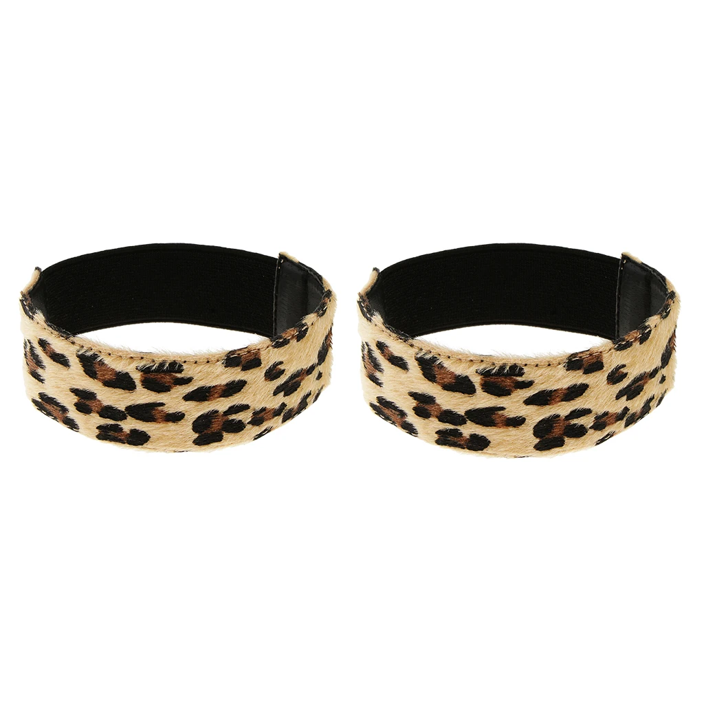 

1 Pair Elastic Leopard Shoe Straps for Holding Loose Shoes High Heels