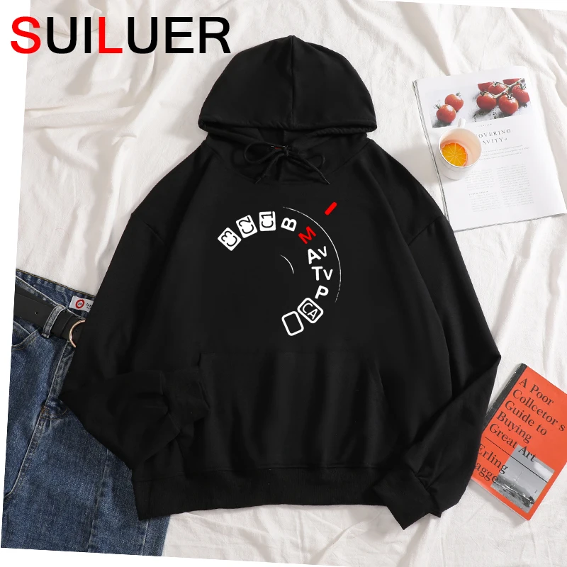 

Camera Button Shoot Manual 100% Cotton Hoodies Women Men Oversized Photography Sweatshirts Camiseta Fashion Loose Pullovers S209