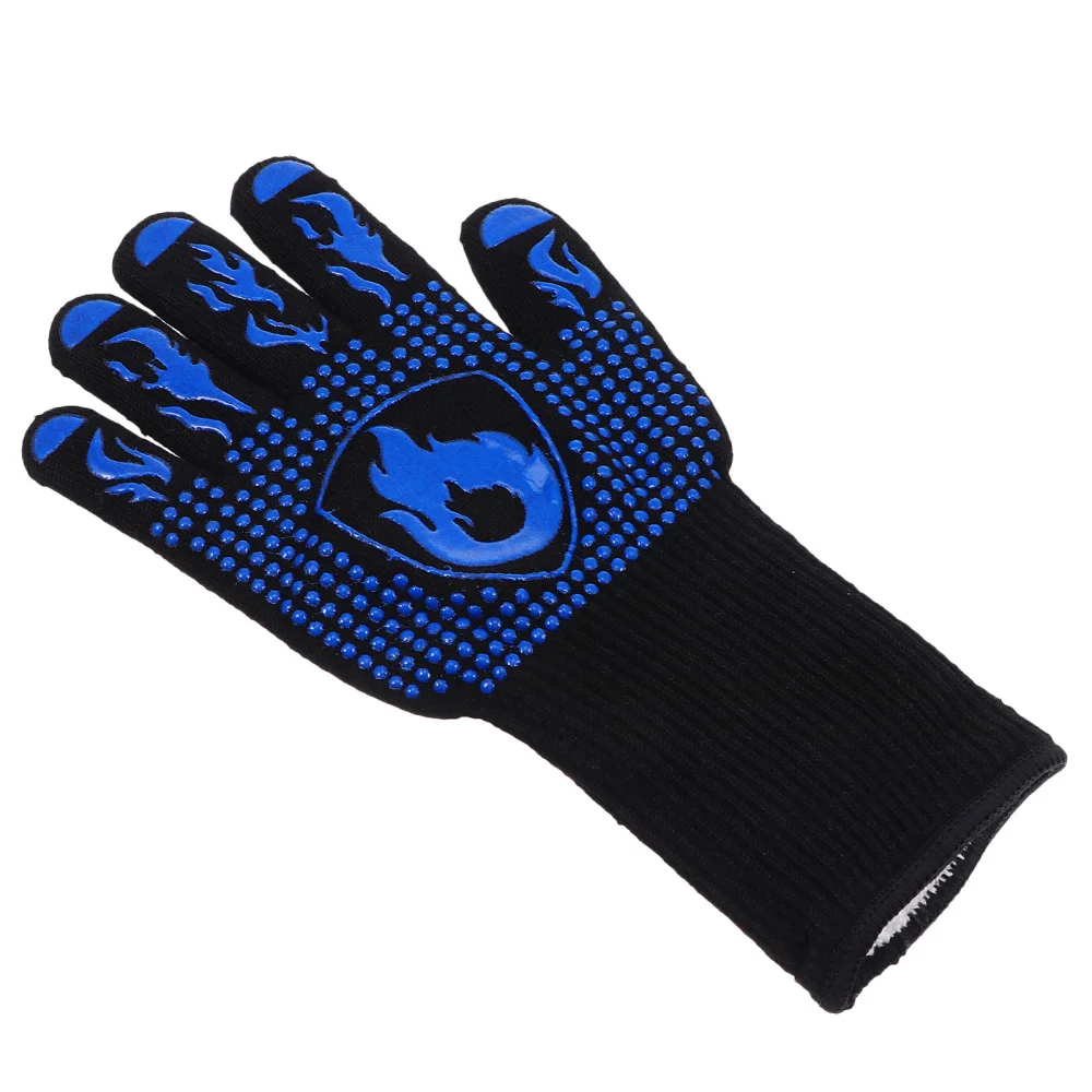 

1pc Protective Oven Mitts Home Heat Resistant Cook Mittens for Baking BBQ