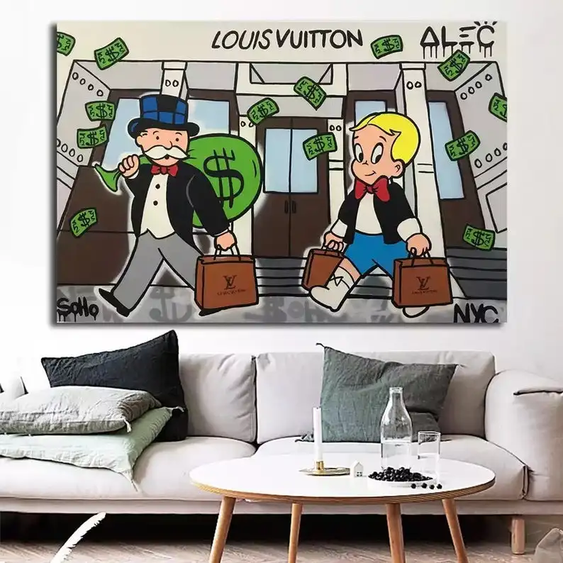 

Monopoly Man And Richie Rich Art Monopoly Art Modern Pop Art Canvas Oil Painting Money Art Home Decor Alec Monopoly Louis