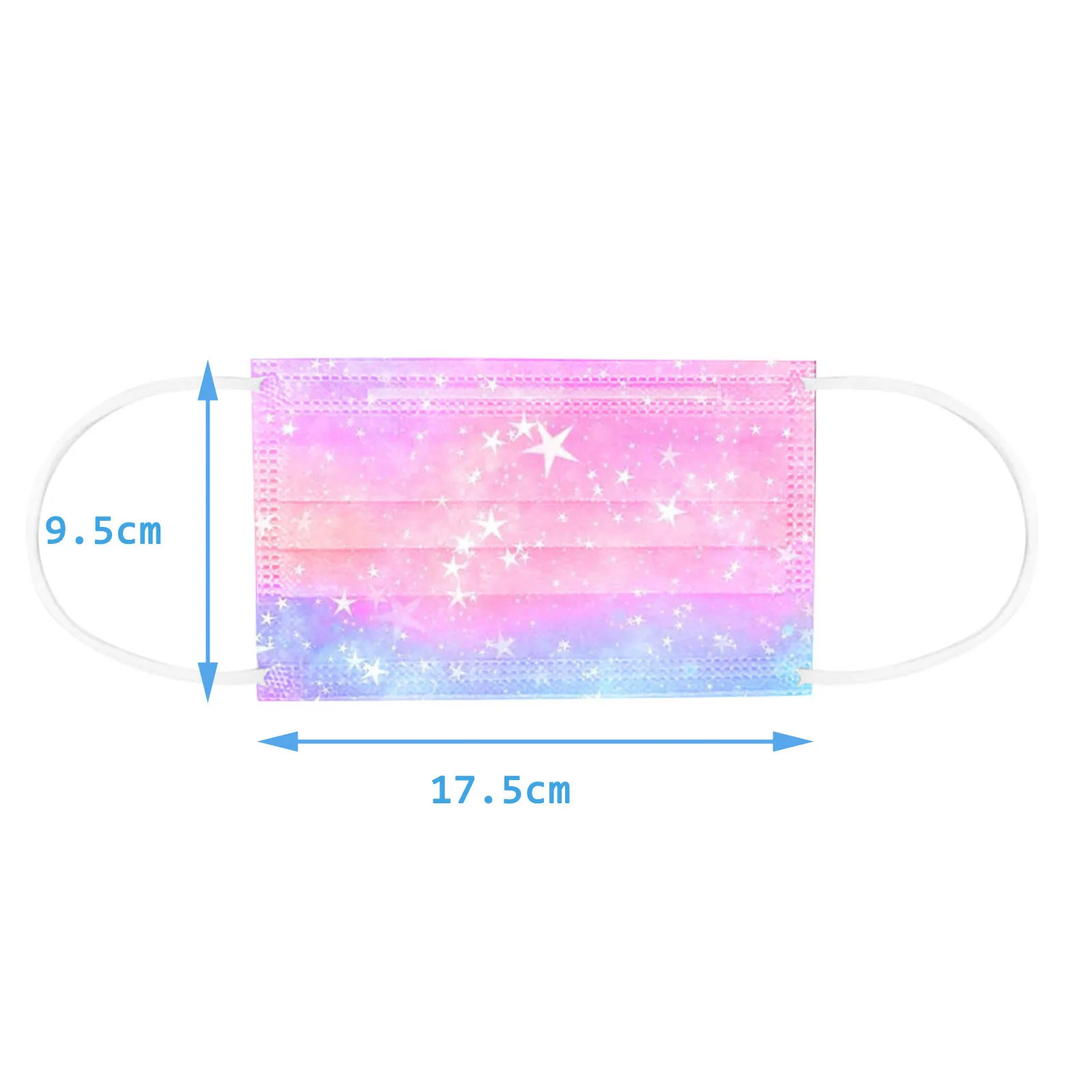 

20PCS Masks Adult Rainbow Printed Disposable Protection Face Mask Funny Fashion Activated Carbon Filter Earloop Masque