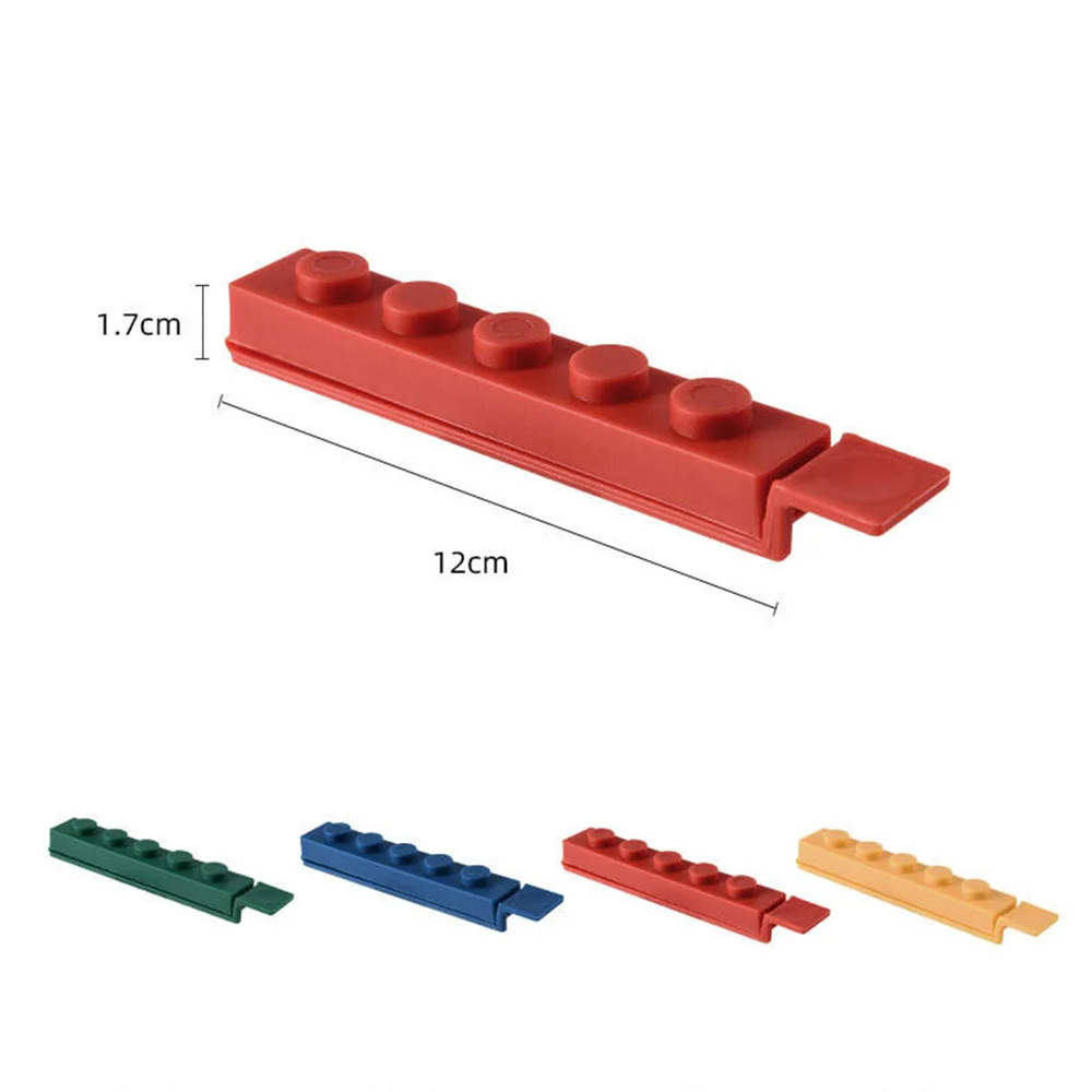 

4 Pcs Creative Building Blocks Shaped Sealing Bag Clips Portable Kitchen Food Sealer Vacuum Sealing Clamp Plastic Mini Bag Clips