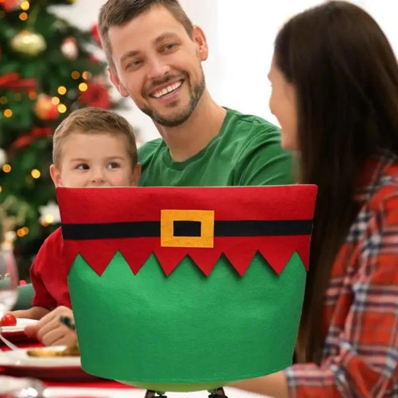 Чехол на спинку стула рождественского эльфа чехлы ножки обеденного стола