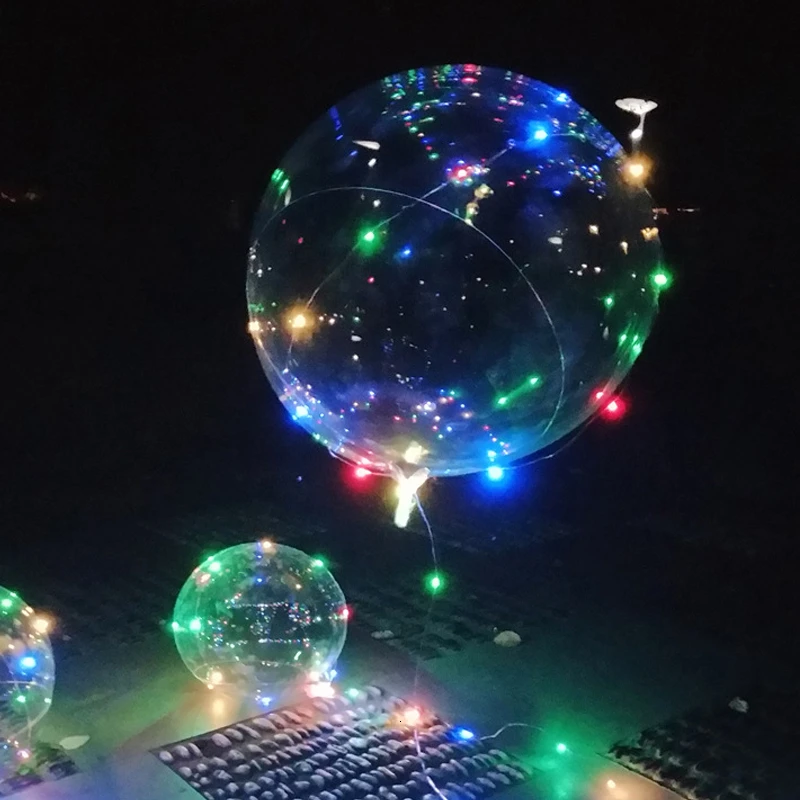2 шт. 18 дюймов светящиеся светодиодные шары прозрачные круглые воздушные