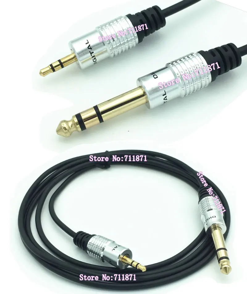 Металлический корпус позолоченный адаптер 3 5 мм штекер до 6 35 аудио кабель 1/8 1/4