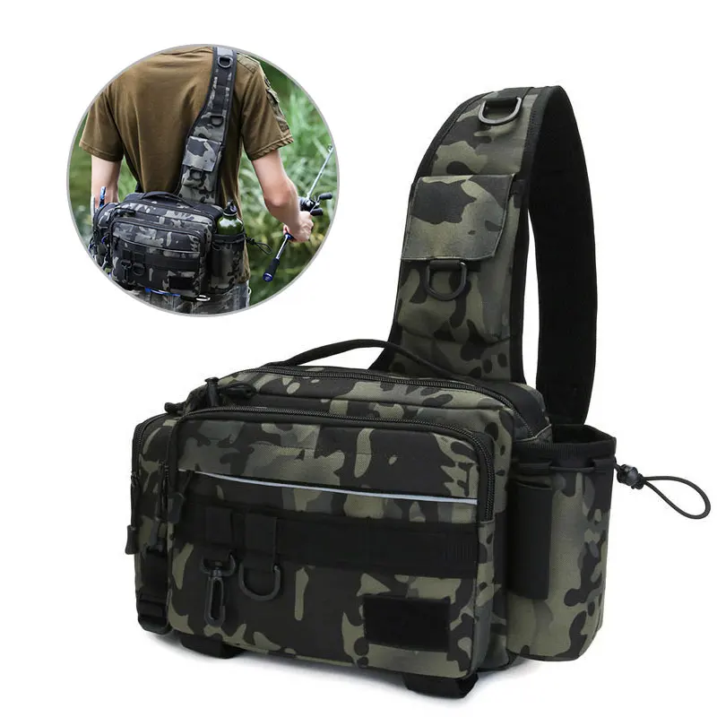 

Multifunctional Fishing Tackle Bag Single Shoulder Crossbody Bag Waist Pack Fish Lures Gear Utility Storage Tactical Hunting Bag