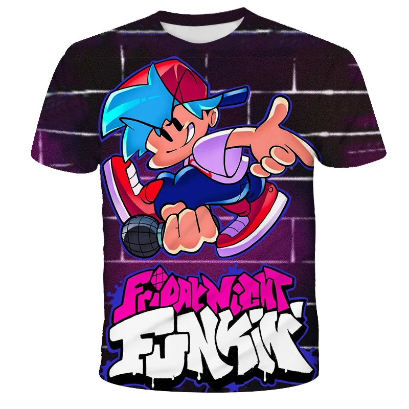 

Newest Summer Popular Game Boy's/Girl's Anime T-Shirt Friday-Night Funkin Tshirts 3D Print Cartoon Casual Tops Kids Clothing