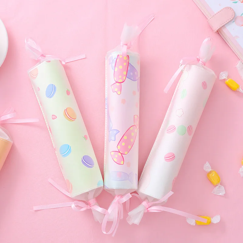 Симпатичные Макарон ручка чехол кавайные конфеты Карандаш Чехол большой Ёмкость