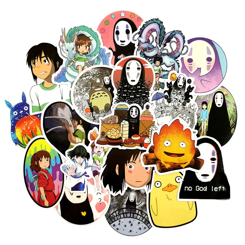 50 шт. креативная унесенная спиралью наклейка sHayao Miyazaki No Face Мужская наклейка с мобильным телефоном ноутбук гитара скейтборд наклейка s