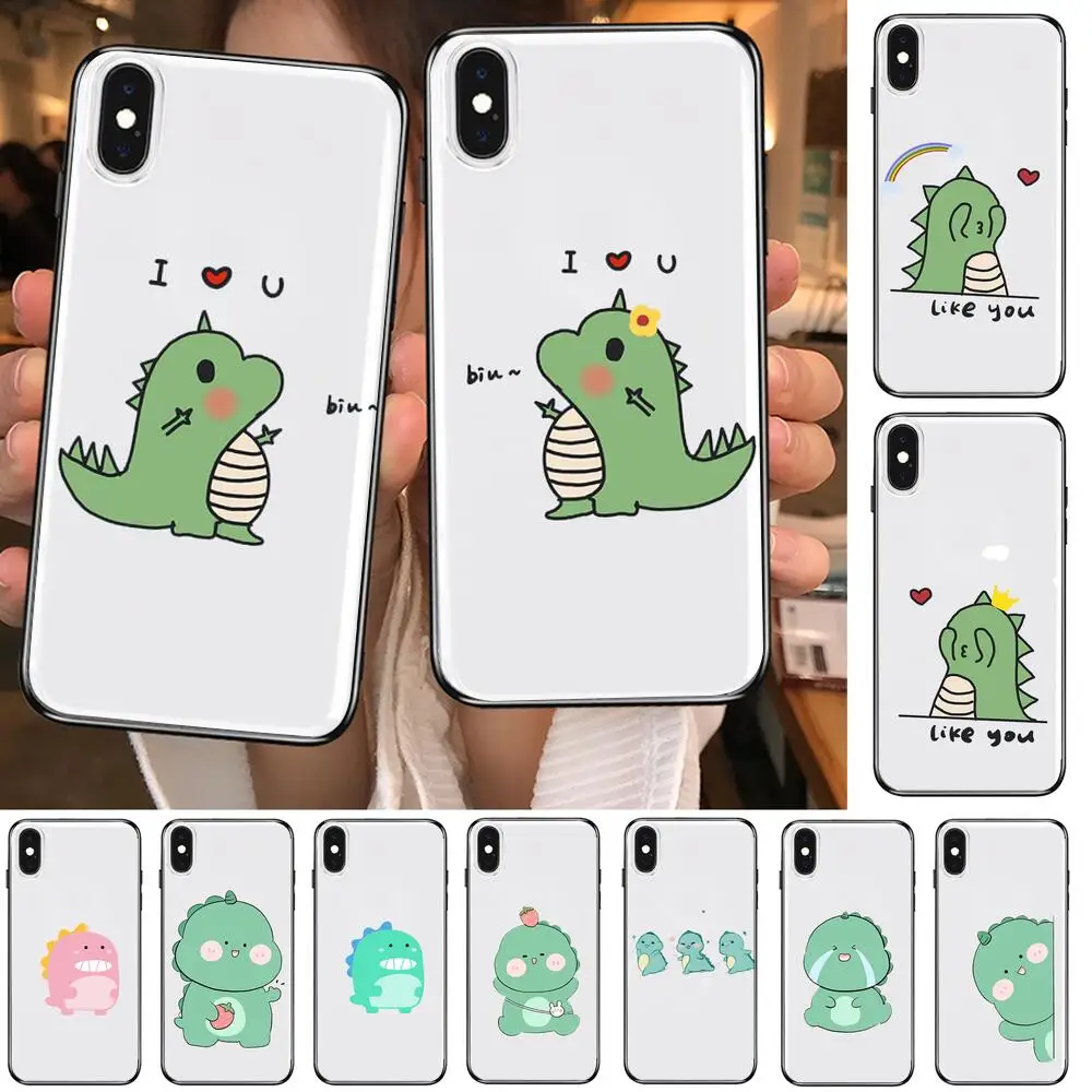 

Couple cartoon dinosaurs Anime Transparent Phone Case For XiaoMi Redmi 11lite ultra 10x 9 8A 7 6 A Pro T 5G K40 Anime protect Co