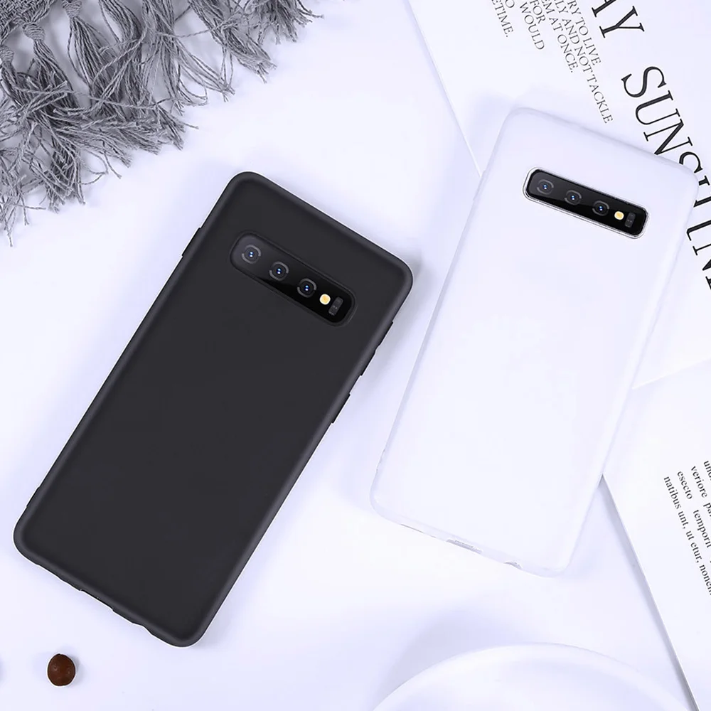 Матовый Мягкий чехол из ТПУ для Samsung S7 Edge S8 S9 S10 S10e S6 простые Чехлы A5 A7 A9 J4 J7 Capa Coque