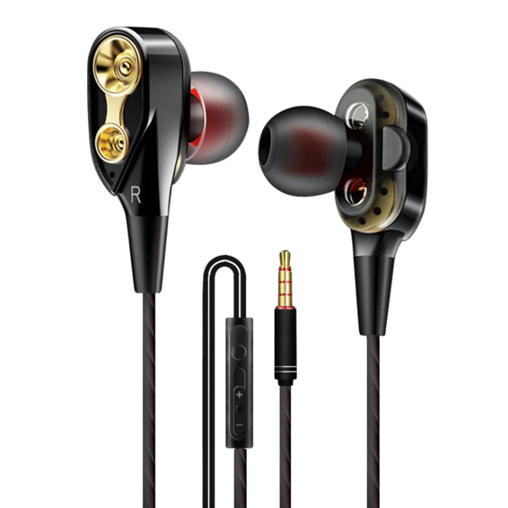 Спортивные наушники-вкладыши четырехъядерные 3 5 мм проводные наушники с