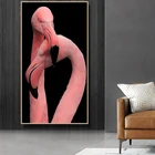 Картина на холсте для гостиной, Черный Розовый фламинго, постеры, принт с животными, картина, декор, креативность, Настенная картина современного искусства Изготовленная на заказ светлая роскошная прикроватная картина