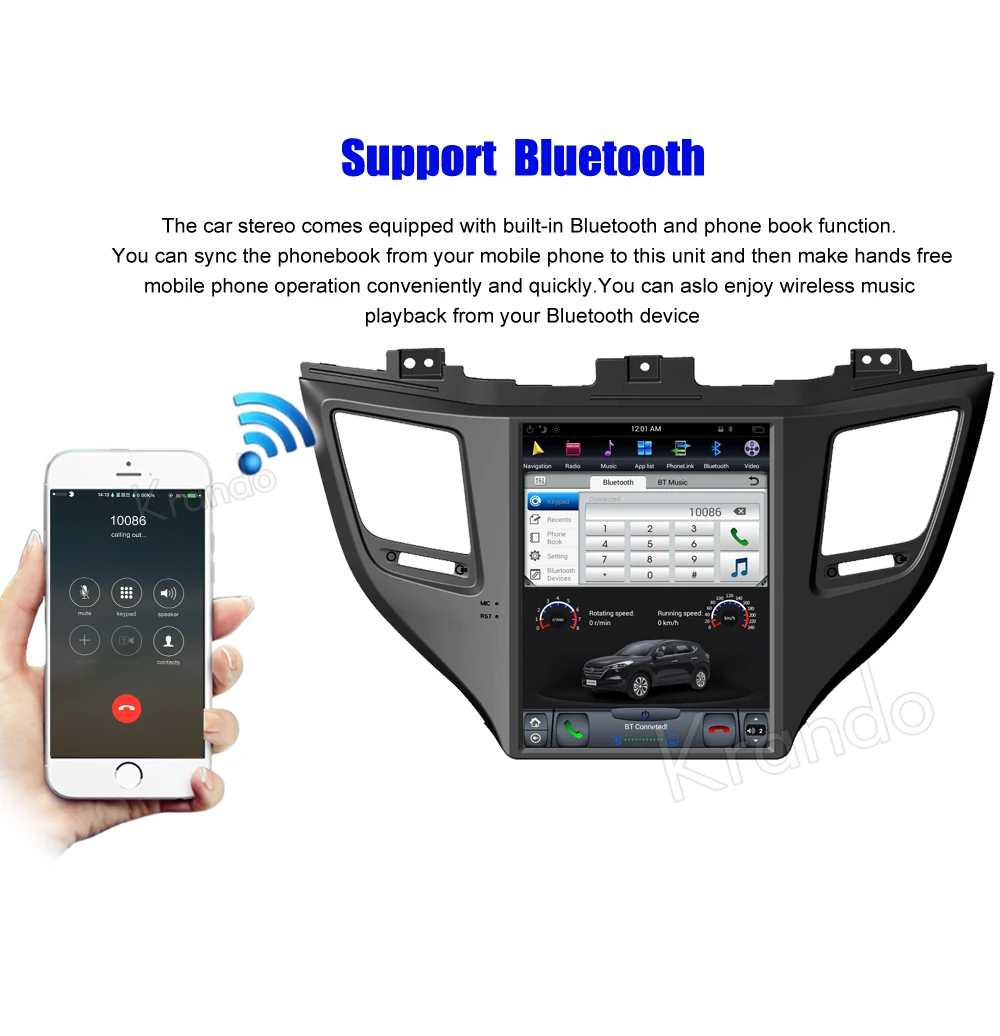Krando Android 8 1 10 4 &quotTesla вертикальный экран автомобильный аудио радио gps плеер для Hyundai