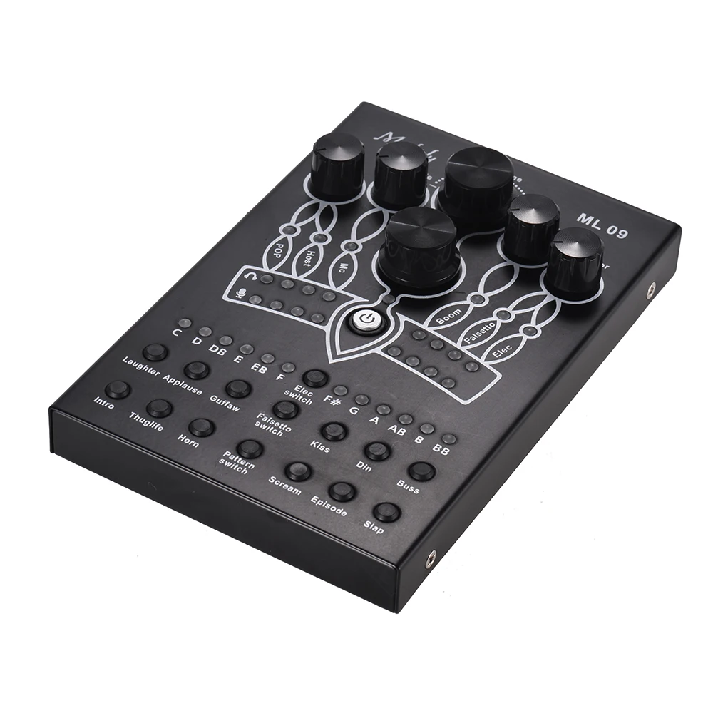 

Muslady ML09 Portable External Sound Card 7 Modes 12 Sound Effects for Smartphone Computer Online Singing Recording Live