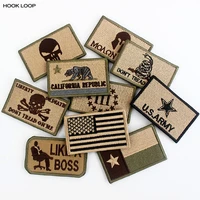 10pcs mixed army tactical patches brown emblem badge hook loop flag stickers for uniform backpack decoration