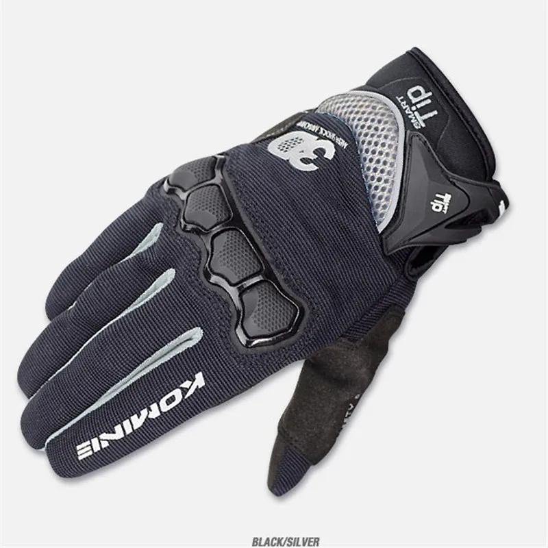 

KOMINE Men Motorcycle Gloves Leather Breathable Biker Gloves Touch Screen Moto Gloves Full Finger Motorcycle Guantes Summer