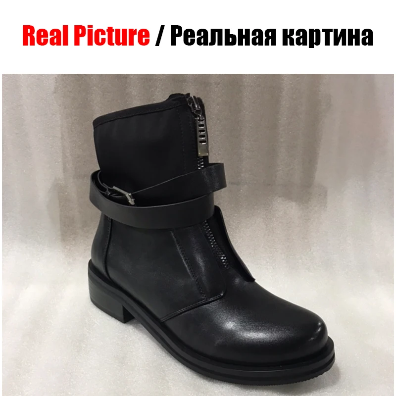 Женские ботильоны на массивном каблуке SARAIRIS черные повседневные Ботильоны