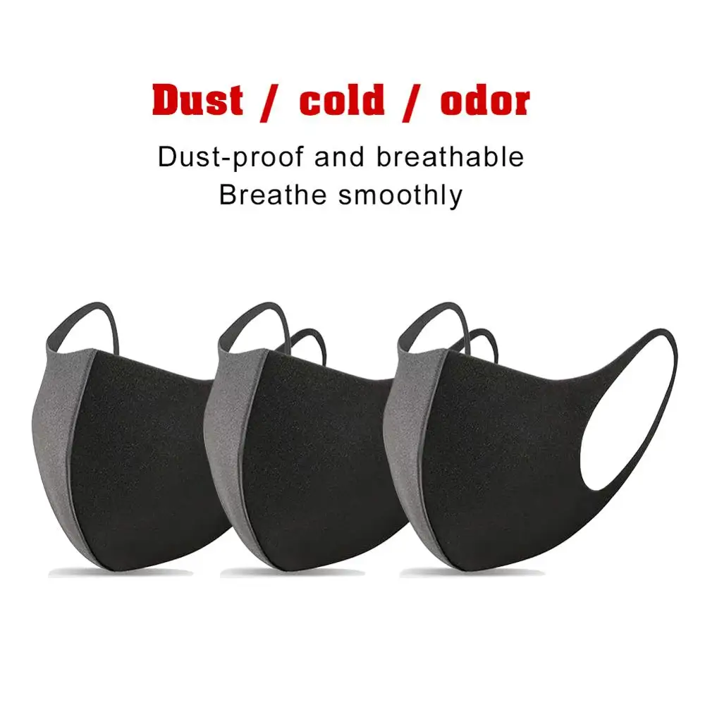 3Pcs Anti-haze Washable Mask Earloop 3D Ice Silk Cotton Cycling Anti Dust Filter Mouth Face Care Respirator For Summer | Безопасность и