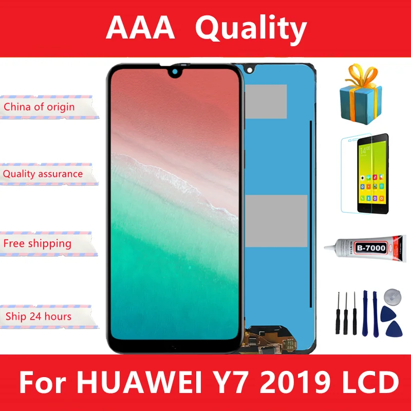 Pantalla t&aacute;ctil LCD para Huawei Y7 2019, con marco, para Y7 Prime 2019, DUB-LX3, DUB-L23, DUB-LX1-0