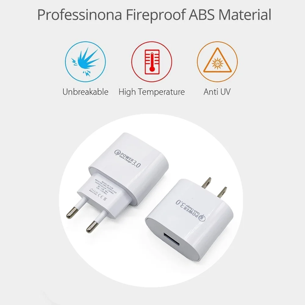 Быстрое зарядное устройство USB 3 0 18 Вт QC3.0 QC быстрое для iPhone Samsung Xiaomi Huawei настенный