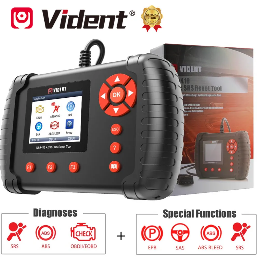 Диагностический сканер Vident iLink410 система ABS SRS OBDII с системой сброса