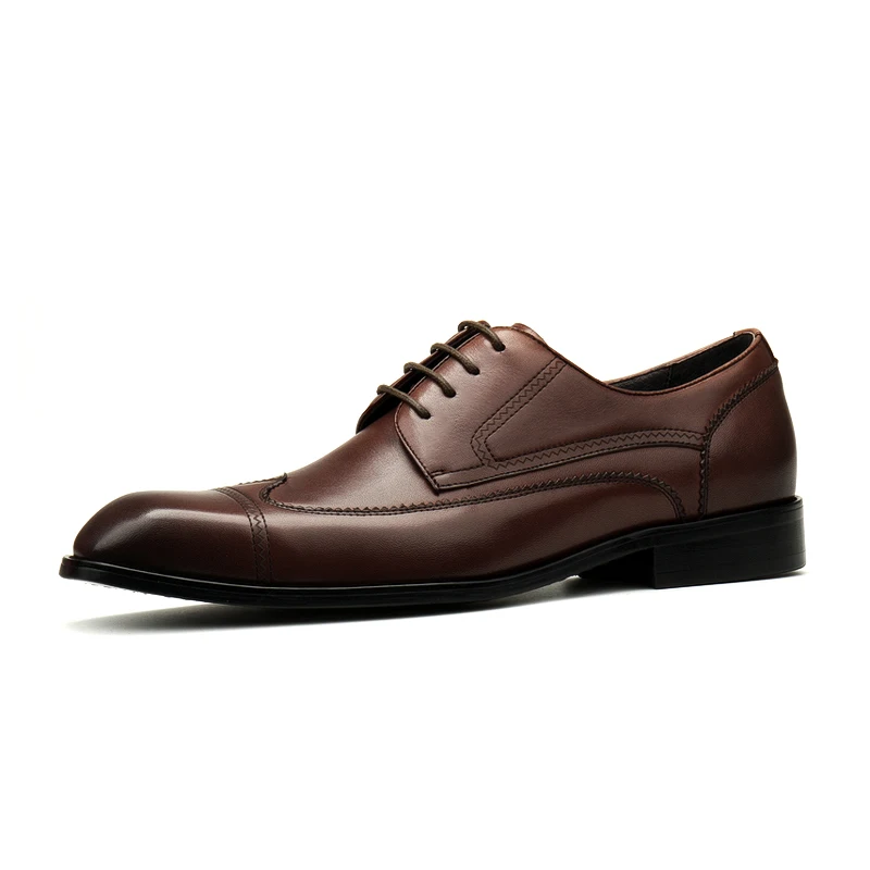 

Large Size EUR45 Black / Deep Brown Oxfords Social Shoes Mens Business Shoes Genuine Leather Wedding Dress Shoes