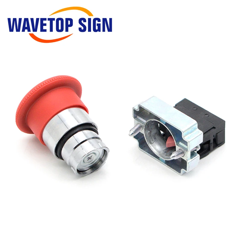 

WaveTopSign Emergency Stop Button NC Rated Current 10A for CO2 Laser Engraving Cutting Machine