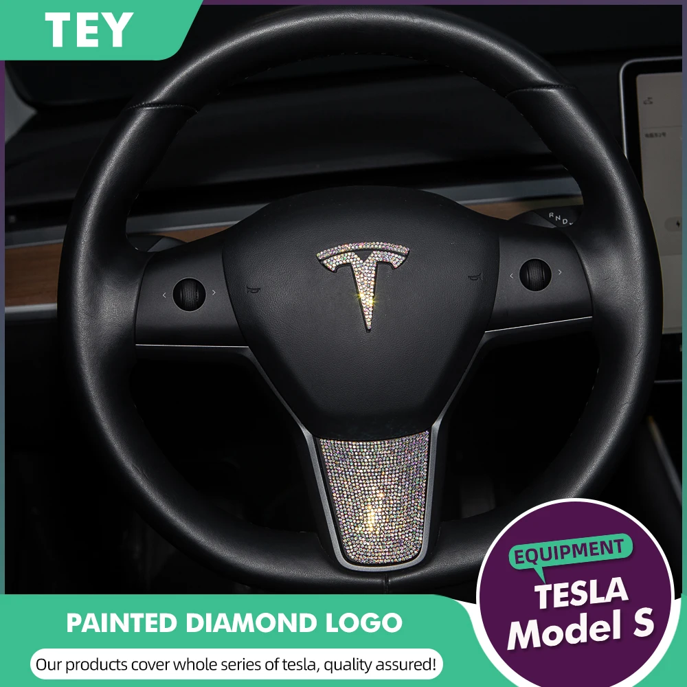 

New 1pcs Car Styling Steering Wheel Front Rear Emblem Badge Logo Sticker Decal For Tesla Model 3 Y X S Auto Interior Accessories