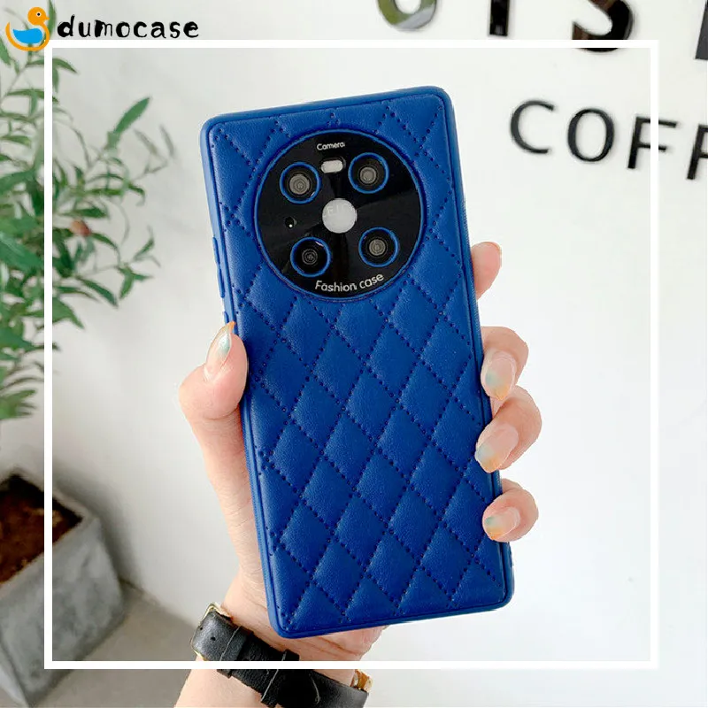 

Shiny Lamb Leather Phone Case for Huawei P40 P30 Pro Mate 30 40 Pro Luxury Klein Blue Shockproof Soft Skin Feel Funda Capa