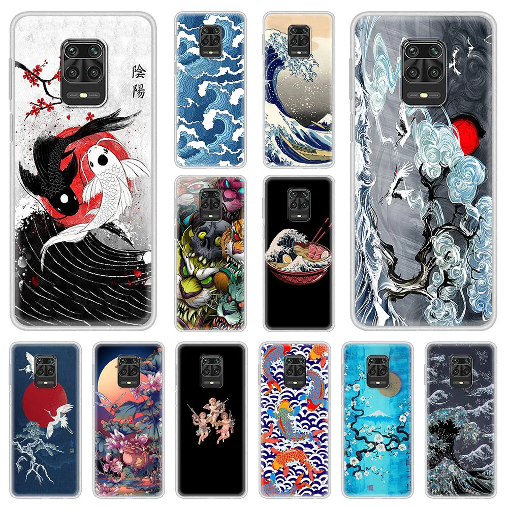 

Japan Style Art Transparent Matte Phone Case For Xiaomi Redmi Note 10 9S 9T 8 Pro 8T 7 9 9C 9A 8A 7A 6A K30 K40 Pro Cover Shell