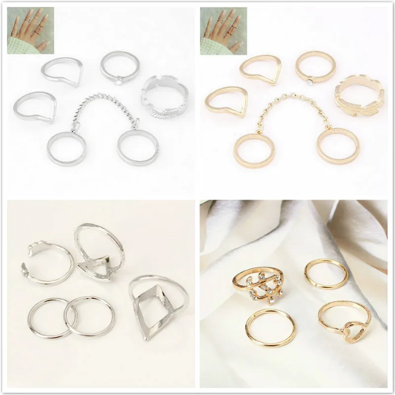 1@# Hot Sale Elephant Ring Fashion Gold Color Knuckle Rings For Women Finger |