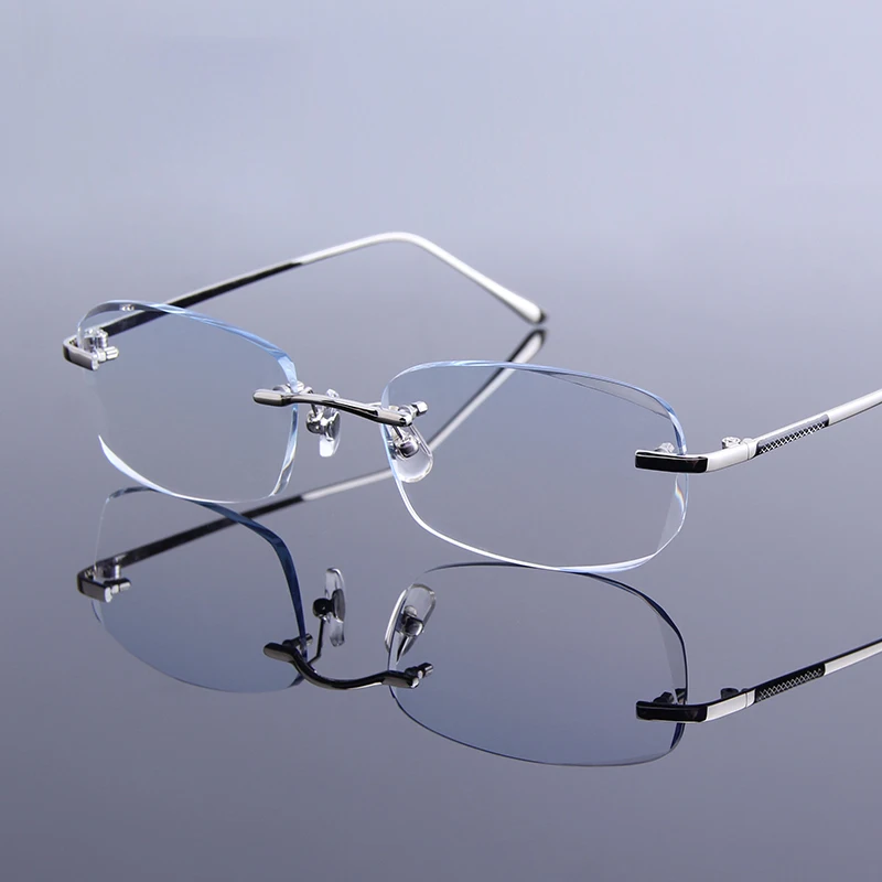 Новинка ультралегкие очки для чтения мужские без оправы дальнозоркости
