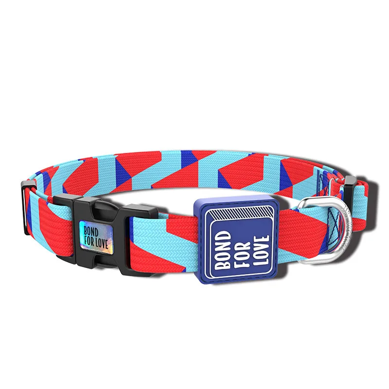 Милый ошейник для собак Нейлоновый Регулируемый Сильный цветочный ремешок